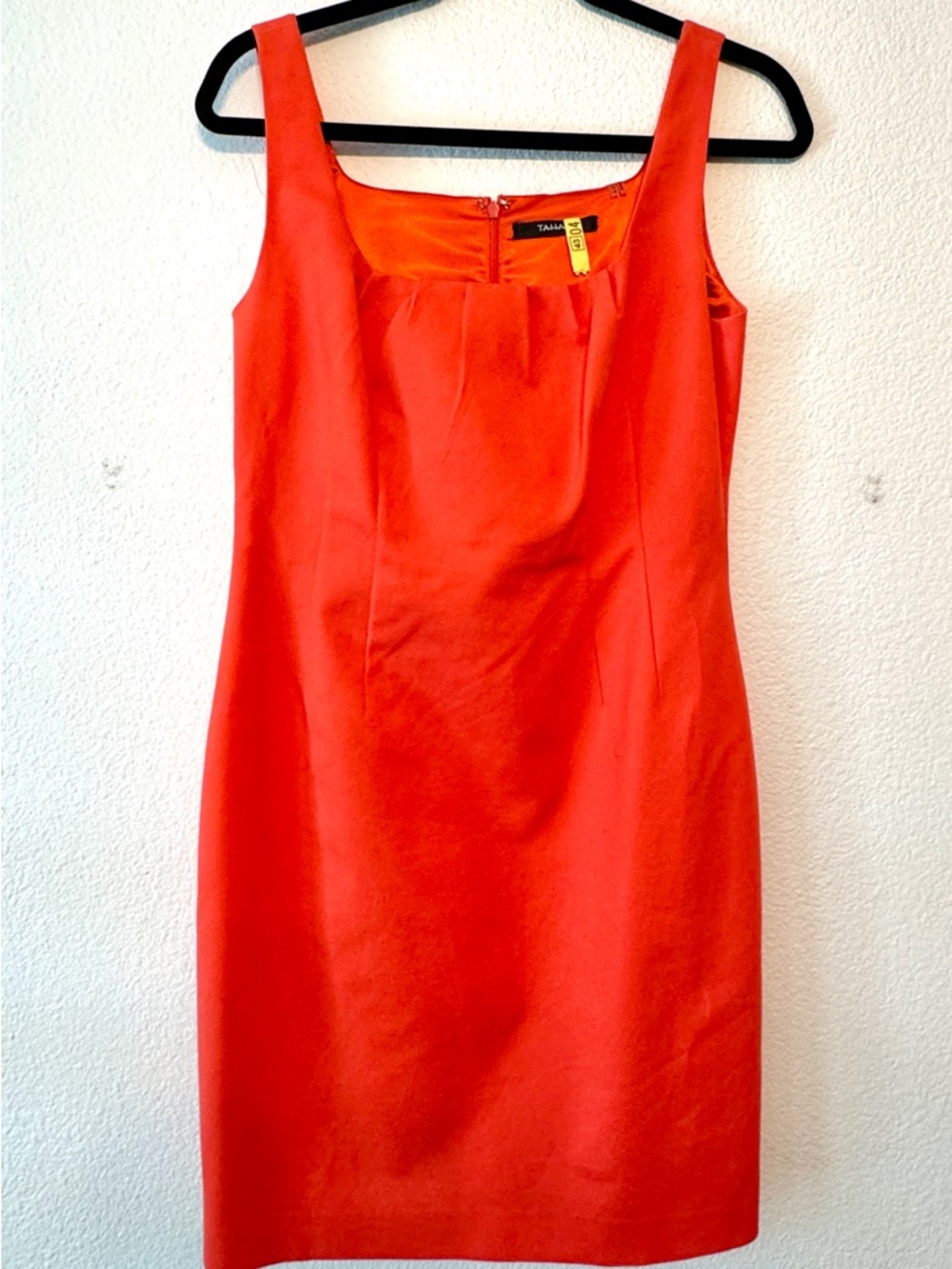 Tahari Classic Sleeveless Orange Sheath Dress